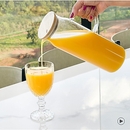 Kit com Duas Jarras de Vidro Borossilicato Transparente com Tampa Bambu Água Suco Bebidas Top Demais