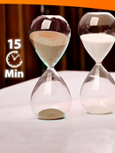 Ampulheta de Vidro Decorativa Várias Cores 15 Minutos Timer de Areia Relógio Decoração
