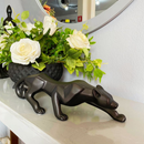 Decoração Escultura Pantera Ataque P Preto Fosco Escultura Decoração Luxo Escritório Casa