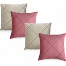 Kit 04 Almofadas Decorativas em Suede Drapeado 45x45cm