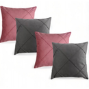 Kit 04 Almofadas Decorativas em Suede Drapeado 45x45cm