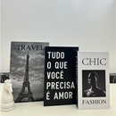 Kit 3 Caixas Livro Decorativas Organizadoras