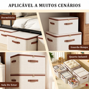 Caixa de armazenamento de 56L roupas de algodão cremalheira tecido cesta dobrável quarto