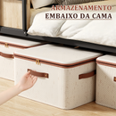 Caixa de armazenamento de 56L roupas de algodão cremalheira tecido cesta dobrável quarto