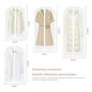 Kit 5 Peças Organizador Roupas: Translúcido com Tampa Protetora, Ideal para Casaco, Terno e Saco
