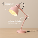 Luminária de Mesa para Quarto Lumix Modelo Pixar 25W E27 Abajur Articulado Bivolt Branco Preto Rosa e Azul Alut By Avant