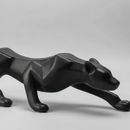 Decoração Escultura Pantera Ataque P Preto Fosco Escultura Decoração Luxo Escritório Casa