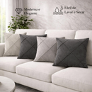 Kit 04 Almofadas Cheias em Suede Drapeada 45x45cm Decorativas Sala Quarto Sofá