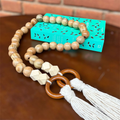 Colar Decorativo de Mesa em Madeira Natural – Estilo Boho