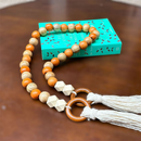 Colar Decorativo de Mesa em Madeira Natural – Estilo Boho