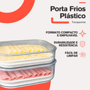 Kit Porta Frios Plástico Transparente com Tampa Pote Presunto Queijo 1L