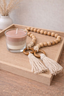 Colar Decorativo de Mesa em Madeira Natural – Estilo Boho