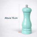 Moedor Manual de Sal e Pimenta Cerâmica 15cm Verde Laranja Turquesa Cozinha Gourmet Premium Luxo