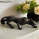 Decoração Escultura Pantera Ataque P Preto Fosco Escultura Decoração Luxo Escritório Casa