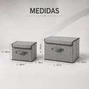 Kit 2 Caixas de Armazenamento Organizadora Tecido TNT Dobrável Para Roupas Objetos e Brinquedos