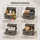 Kit 2 Caixas de Armazenamento Organizadora Tecido TNT Dobrável Para Roupas Objetos e Brinquedos