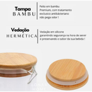 Kit com Duas Jarras de Vidro Borossilicato Transparente com Tampa Bambu Água Suco Bebidas Top Demais