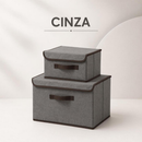 Kit 2 Caixas de Armazenamento Organizadora Tecido TNT Dobrável Para Roupas Objetos e Brinquedos