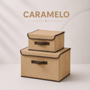 Kit 2 Caixas de Armazenamento Organizadora Tecido TNT Dobrável Para Roupas Objetos e Brinquedos