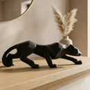 Decoração Escultura Pantera Ataque P Preto Fosco Escultura Decoração Luxo Escritório Casa
