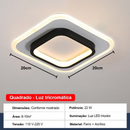 Luminária de Teto LED Quadrada 3 Cores 22W — Design Geométrico Moderno