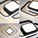 3 Cores(110-220V)Luminária de teto quadrada moderna dourada, com design geométrico e luz confortável sem cintilação