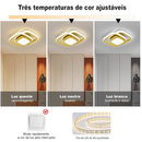 3 Cores(110-220V)Luminária de teto quadrada moderna dourada, com design geométrico e luz confortável sem cintilação