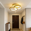 3 Cores(110-220V)Luminária de teto quadrada moderna dourada, com design geométrico e luz confortável sem cintilação