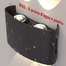 Arandela LED Meia Lua de Parede Luminária Fachos 4w 6w 8w 10w Branco Ou Preta Branco Quente Bivolt