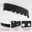 Arandela LED Meia Lua de Parede Luminária Fachos 4w 6w 8w 10w Branco Ou Preta Branco Quente Bivolt