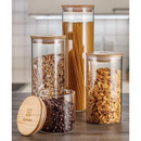 Kit Potes Herméticos Electrolux Porta Mantimentos com Tampa de Bambu para Cozinha