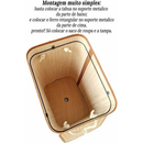 Cesto Bambu Dobravel Para Roupas Organizador 72 Litros Forrado Banheiro 60cm Grande Cesto Bambu
