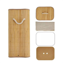 Cesto Bambu Dobravel Para Roupas Organizador 72 Litros Forrado Banheiro 60cm Grande Cesto Bambu