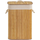 Cesto Bambu Dobravel Para Roupas Organizador 72 Litros Forrado Banheiro 60cm Grande Cesto Bambu
