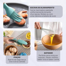KIT 12 Peças de Utensílios Para Cozinha em Silicone e Bambu
