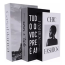 Kit 3 Caixas Livro Decorativas Organizadoras