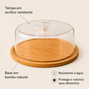 Kit Mesa Posta de Bambu – Queijeira + Manteigueira + Boleira + Porta-Frios | Ideal para Café da Manhã