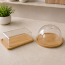 Kit Mesa Posta de Bambu 3 Peças com Tampa Transparente