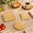 Kit Mesa Posta de Bambu 3 Peças com Tampa Transparente