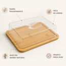 Kit Mesa Posta de Bambu – Queijeira + Manteigueira + Boleira + Porta-Frios | Ideal para Café da Manhã